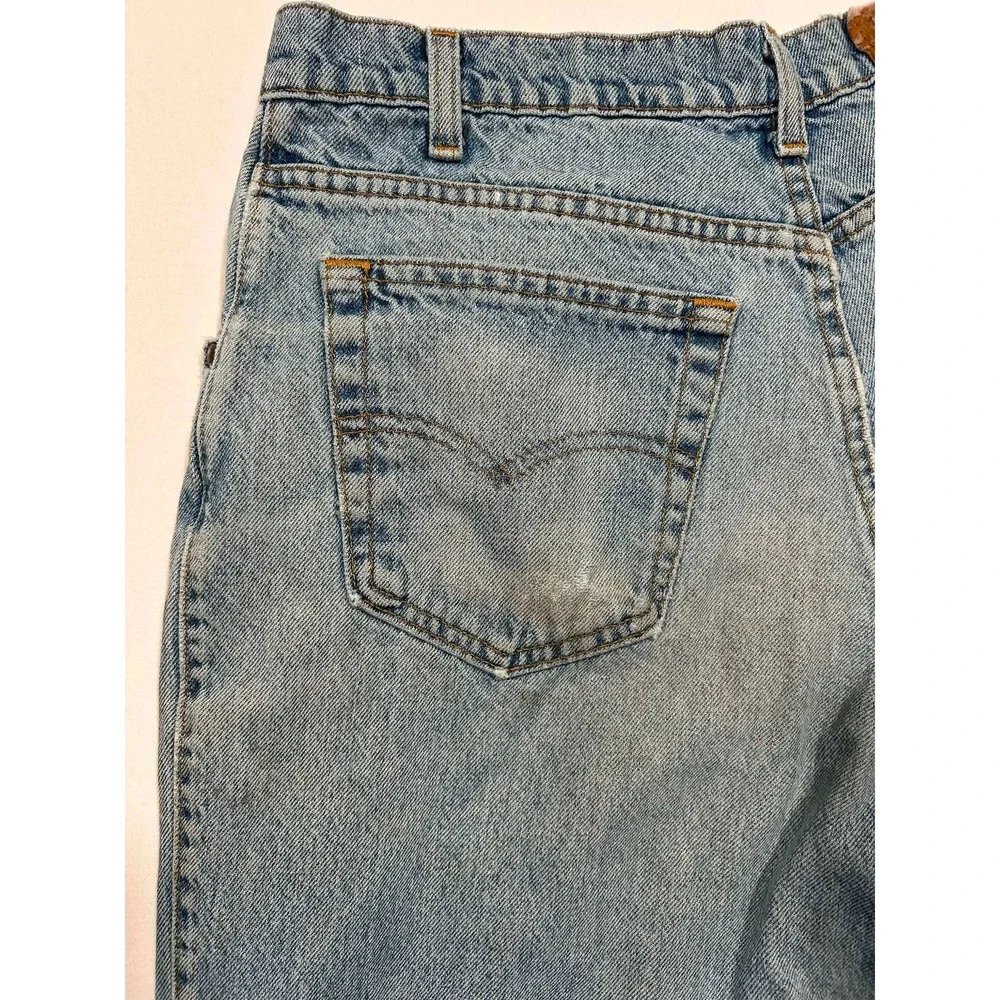 Vintage Levis 545 Loose Fit Jeans 34x32 Light Wash Orange Tab Made in USA Denim
